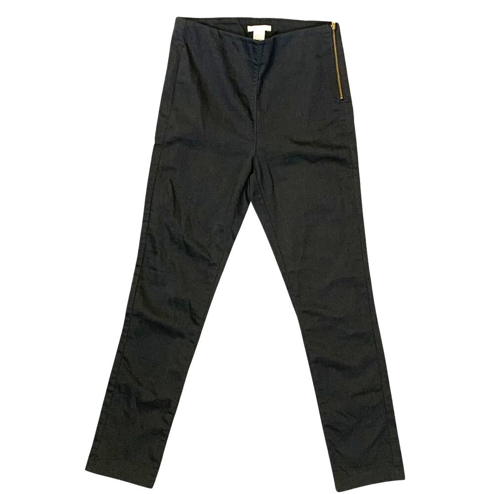 H & M Women Grey Slim fit Pants Side Zip Size 6